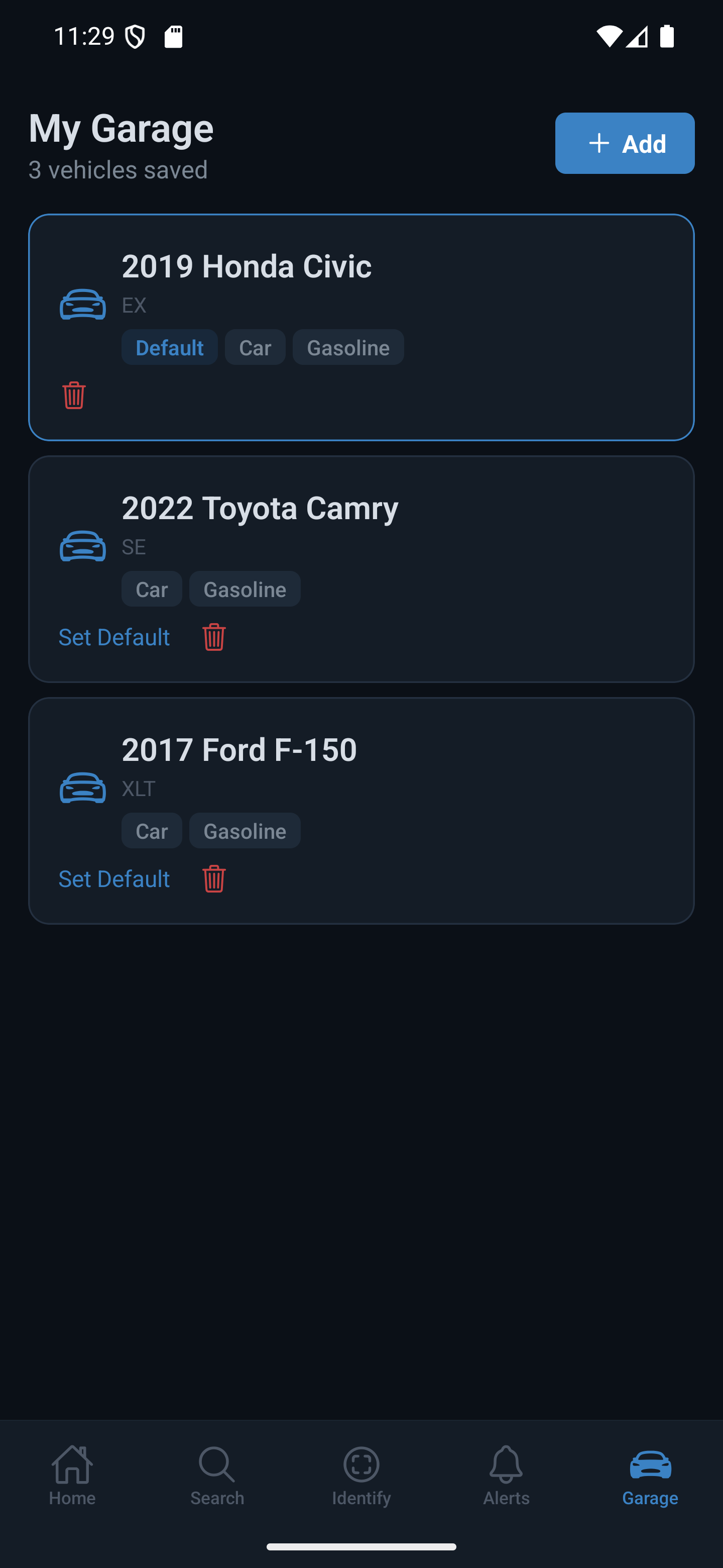 PartSnap vehicle garage